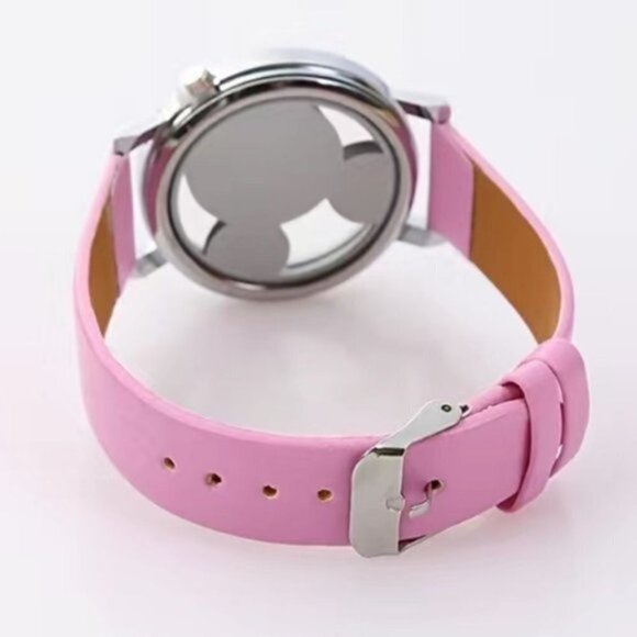 Minnie Mouse Watch Clear Face Quartz Adjustable Band Barbie Pink One Size - Picture 2 of 14